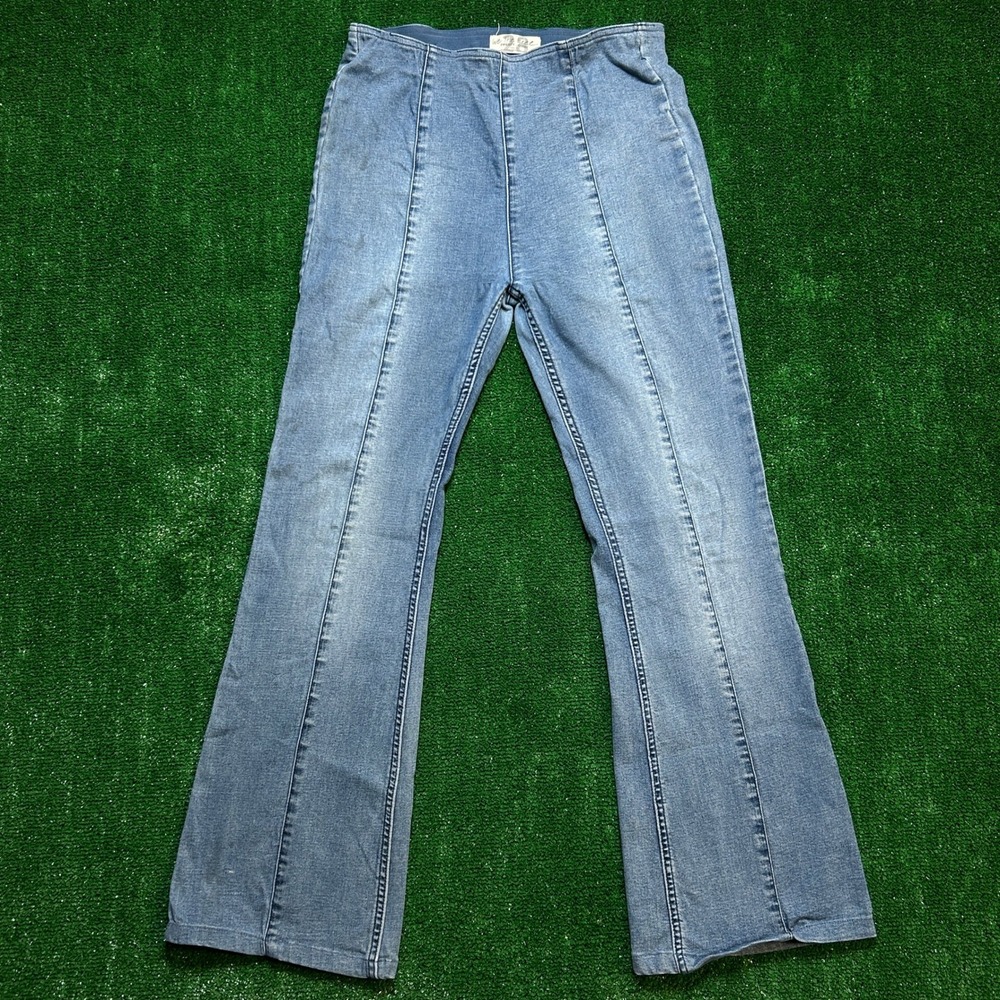 Free People We The Free Float On Flare Jeans 28 R‎ Boho Y2K Front Seam Mid Wash